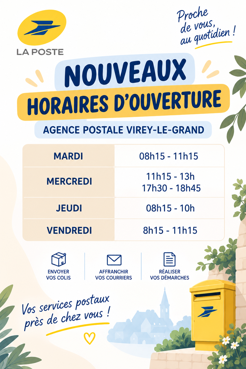 LA POSTE HORAIRES 